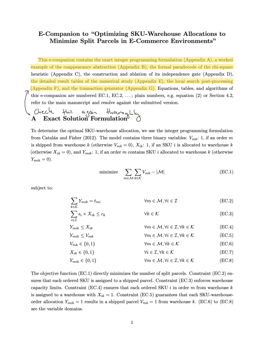 A PDF page on the tablet with two passages marked in yellow highlighter and a handwritten margin note